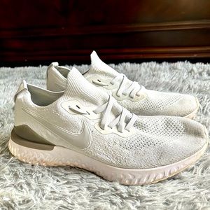 Nike epic react flyknit | men’s tennis shoes | size 11.5 | pure platinum color
